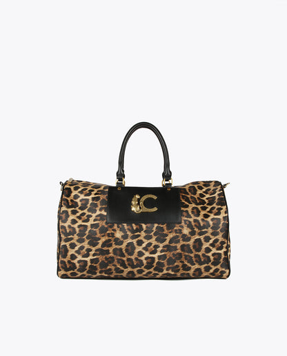 Animal print weekend bag
