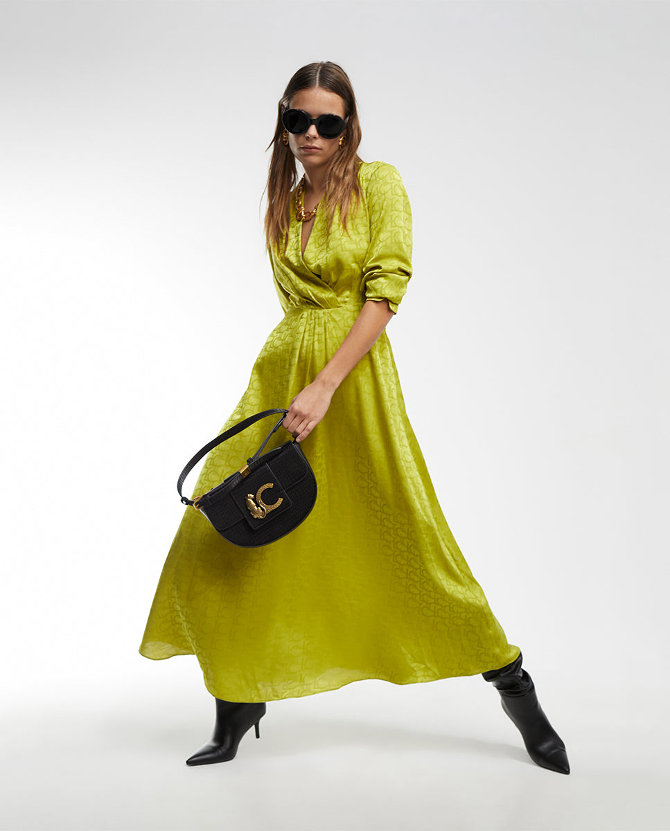 Crossbody bag with flap