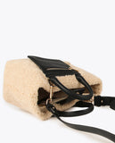 Faux shearling crossbody bag
