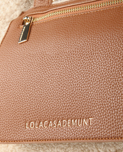 Faux shearling tote bag