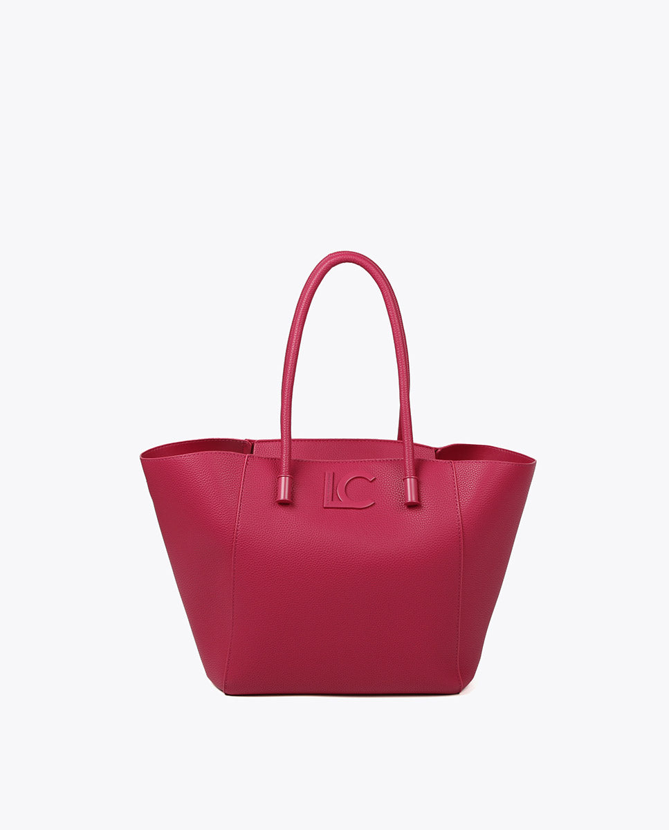 Grained faux leather tote bag