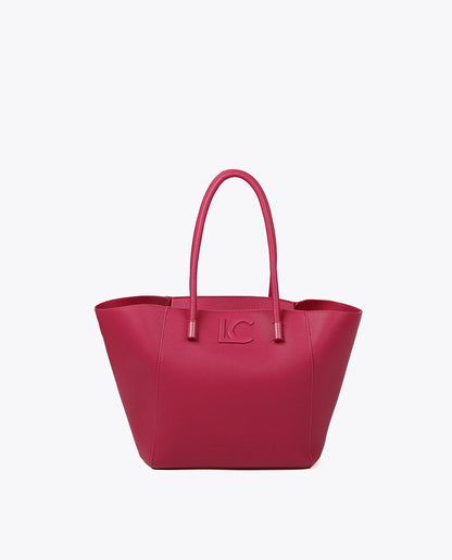 Grained faux leather tote bag