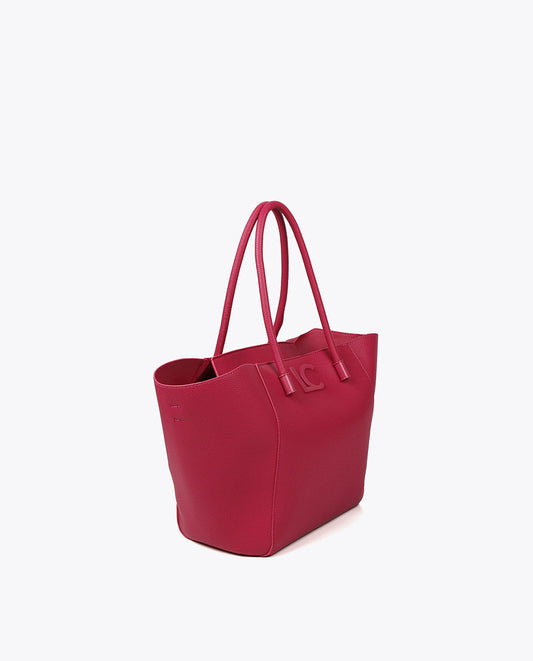 Grained faux leather tote bag