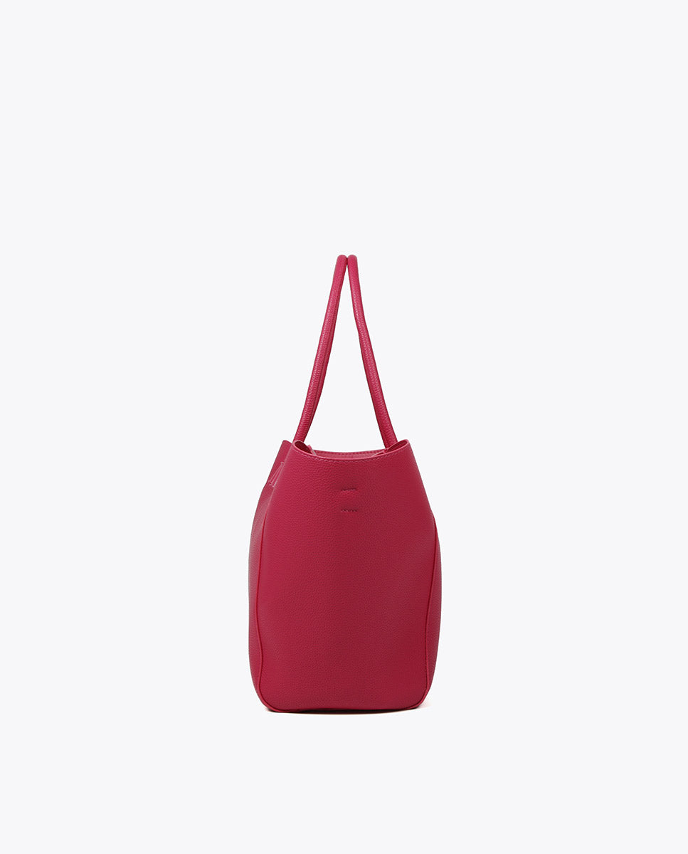 Grained faux leather tote bag