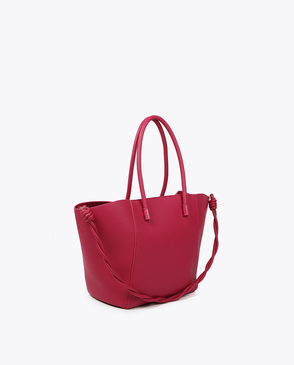 Grained faux leather tote bag