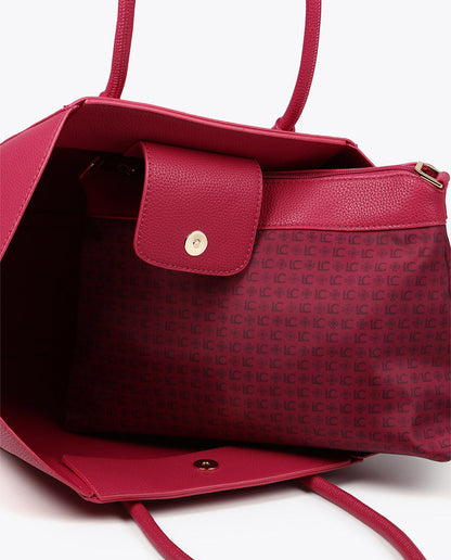 Grained faux leather tote bag