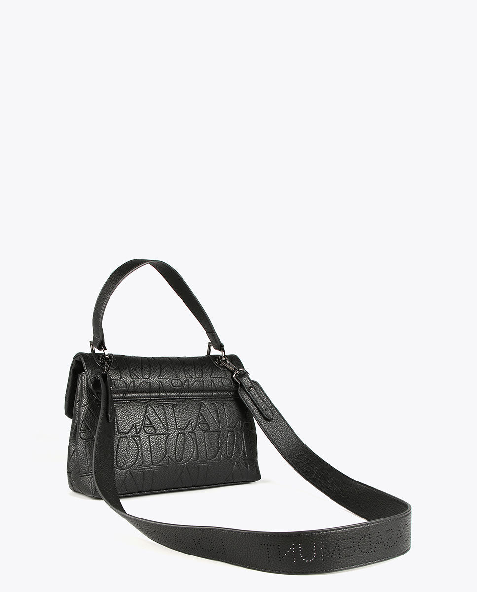 Logo embossed crossbody bag