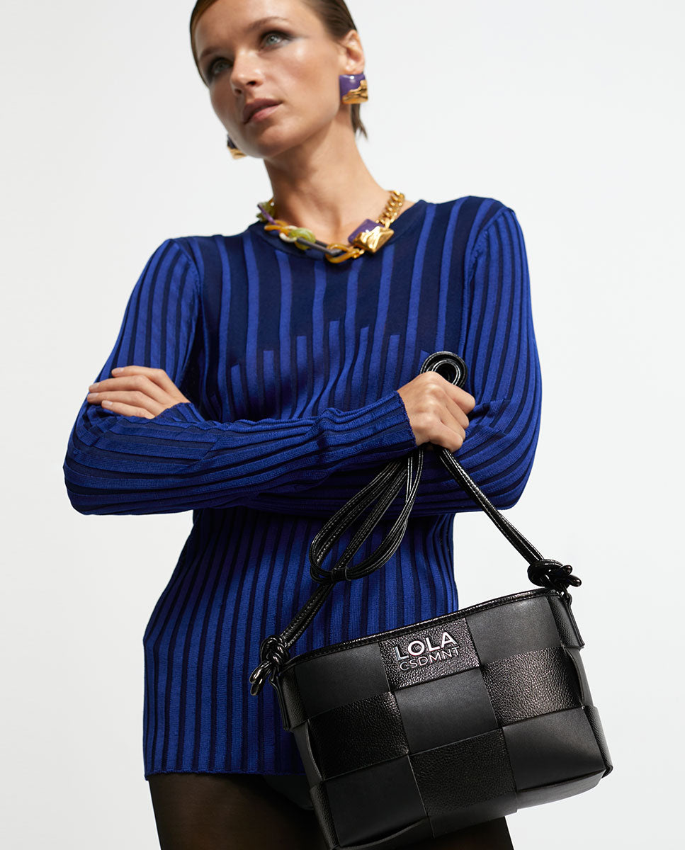 Braided crossbody bag