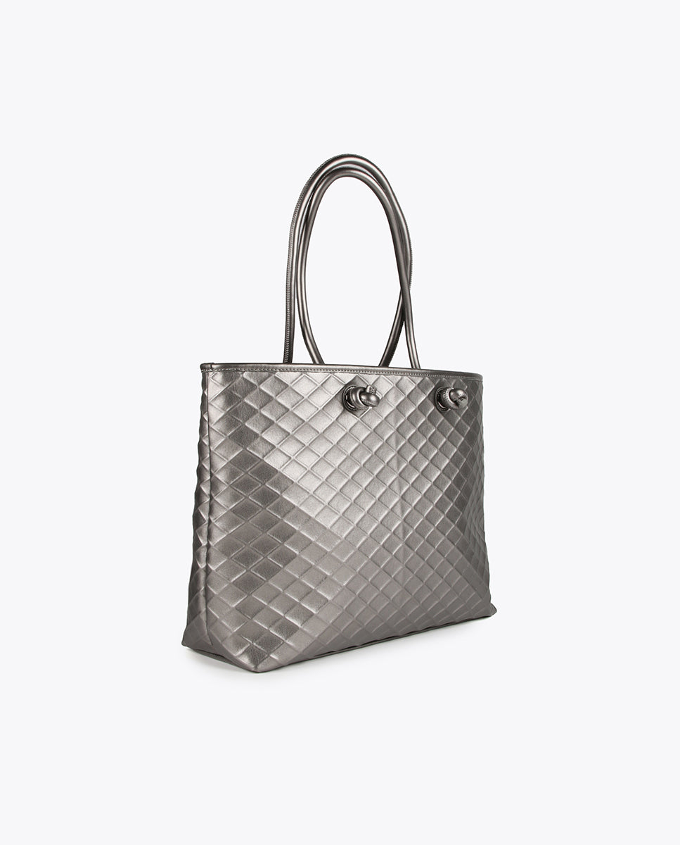 Raised diamond tote bag