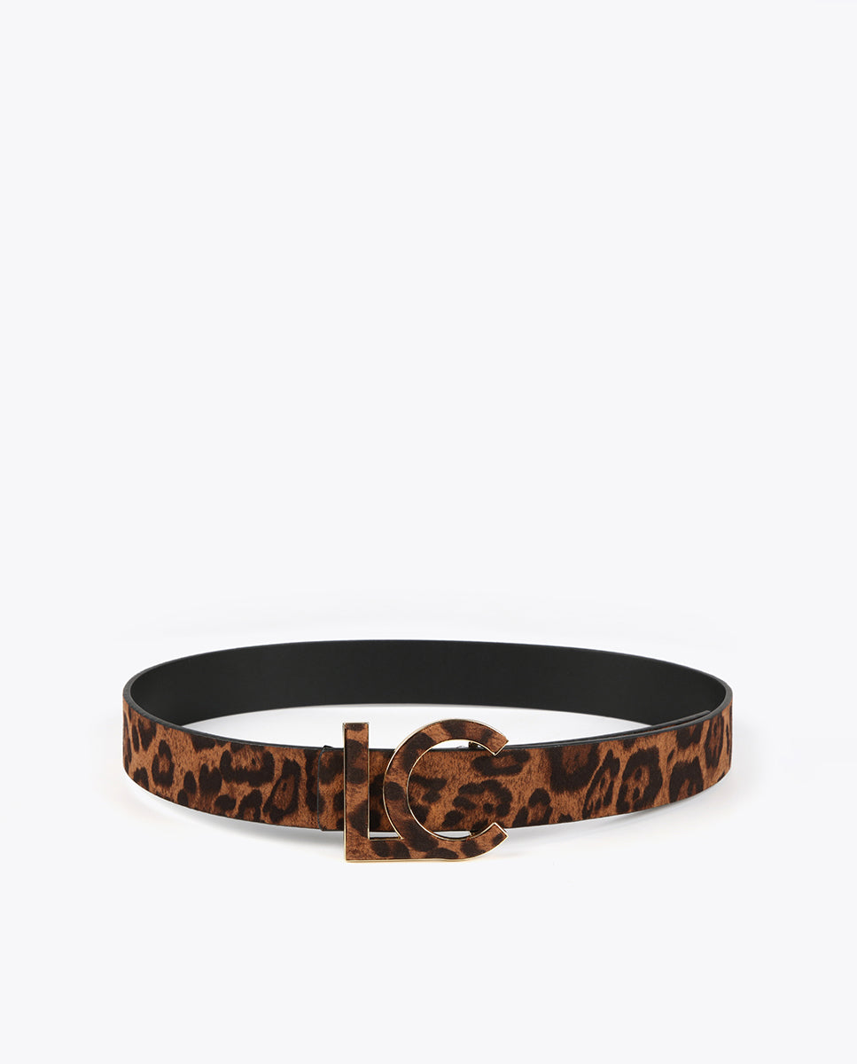 Reversible animal print belt