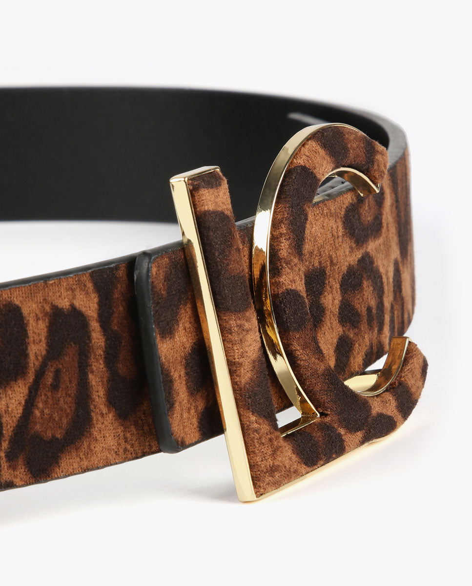 Reversible animal print belt