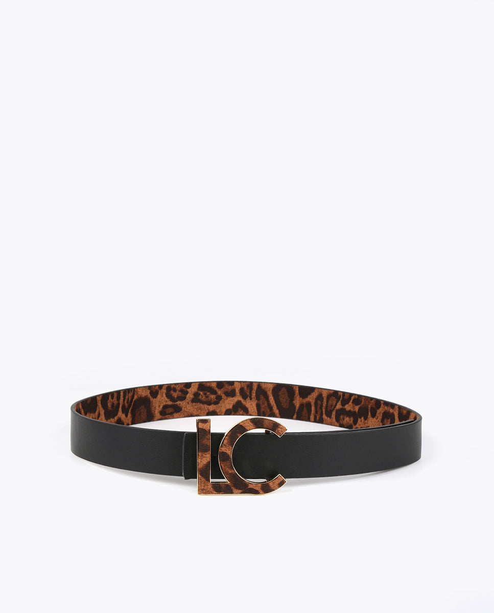 Reversible animal print belt