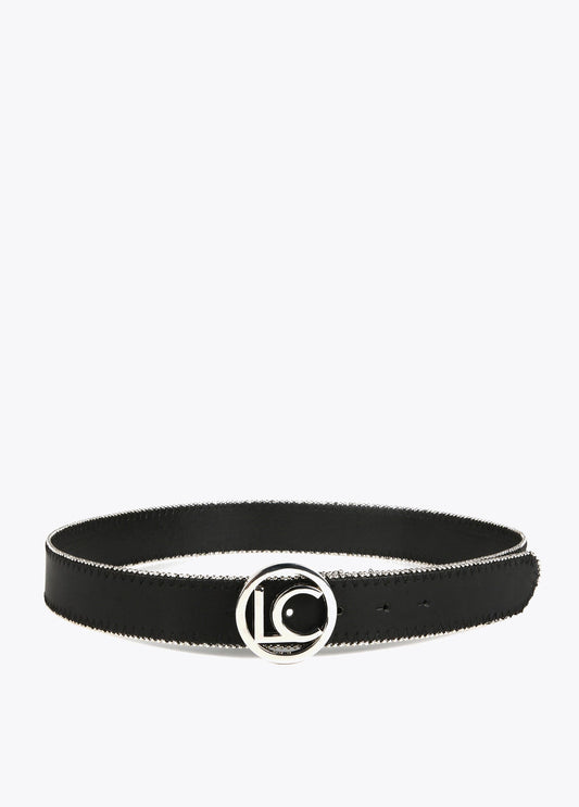 Belt with gold-toned trim