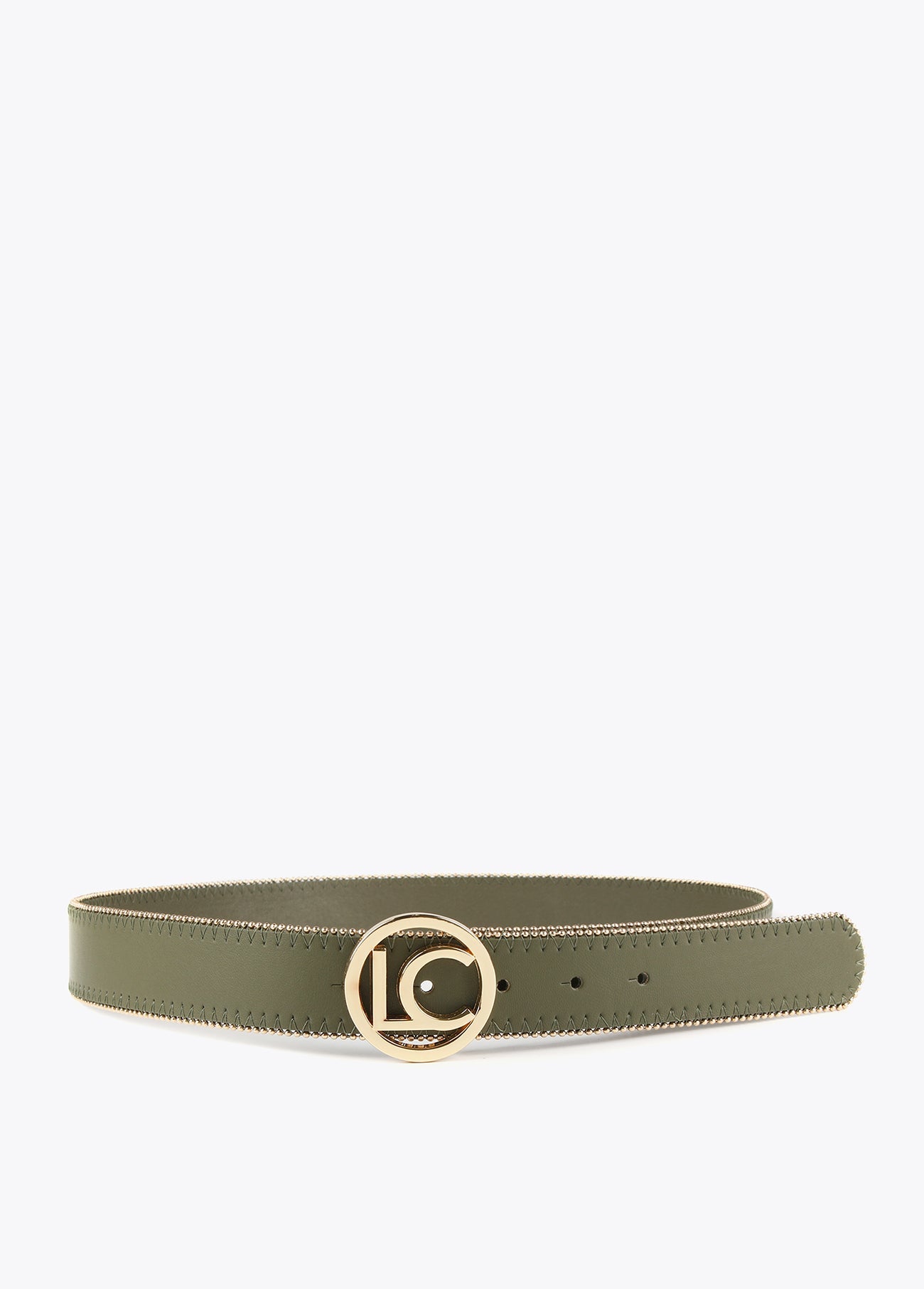 Belt with gold-toned trim