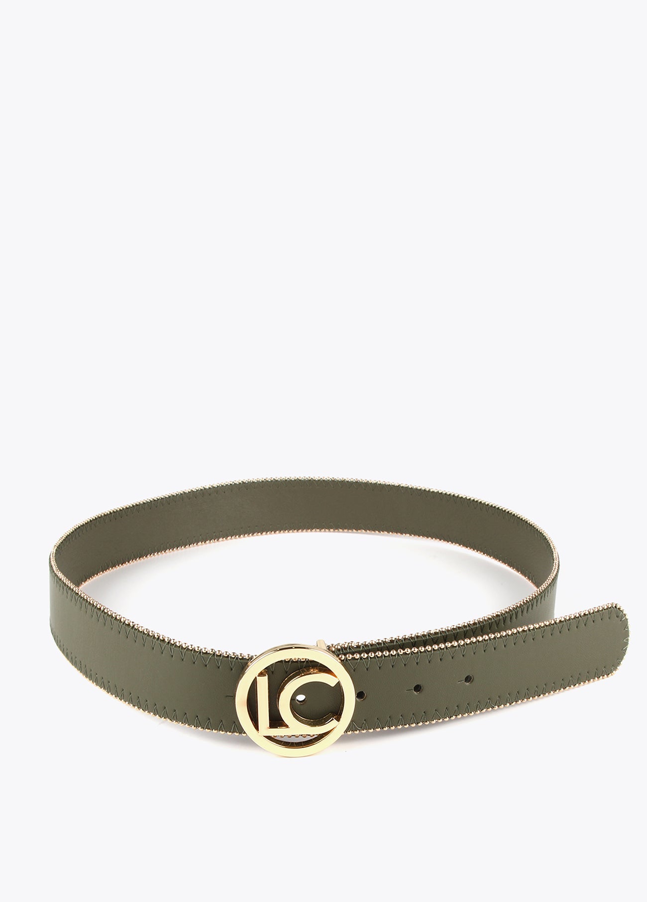 Belt with gold-toned trim