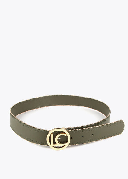 Belt with gold-toned trim