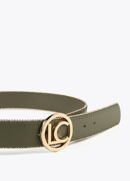 Belt with gold-toned trim