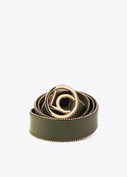 Belt with gold-toned trim