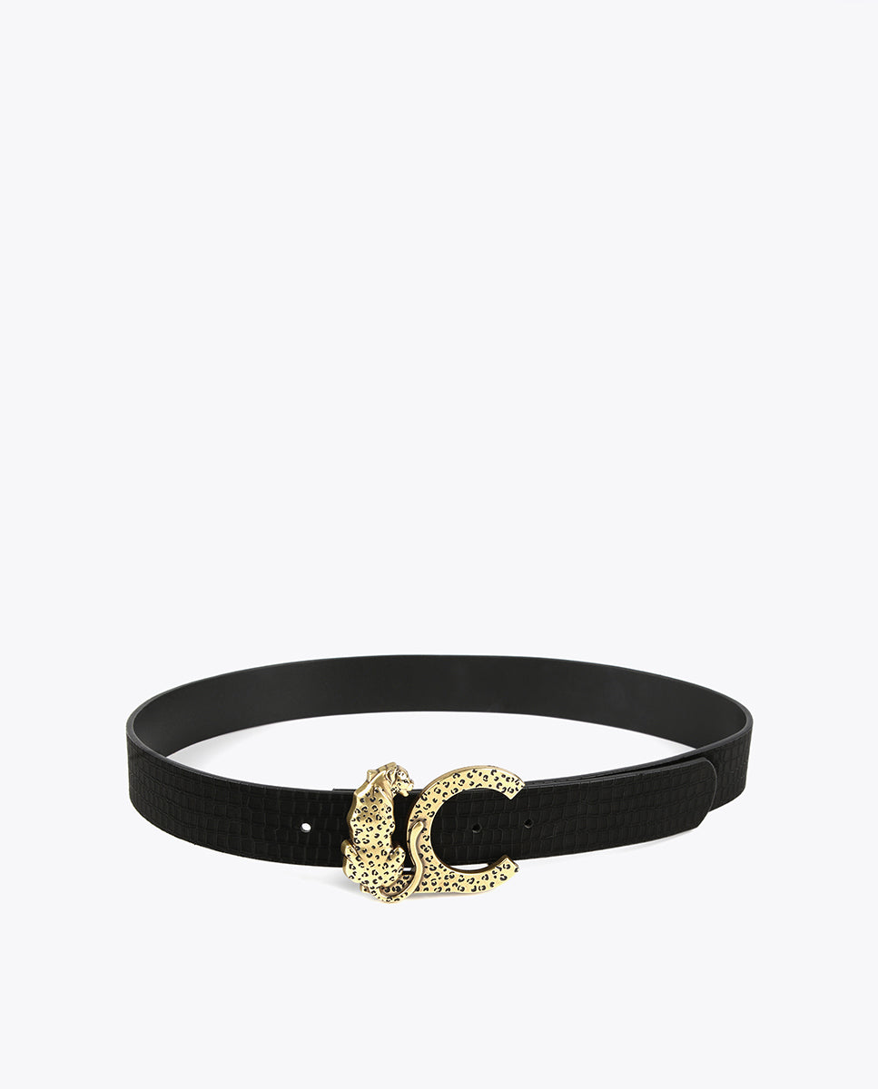 Reversible animal print belt