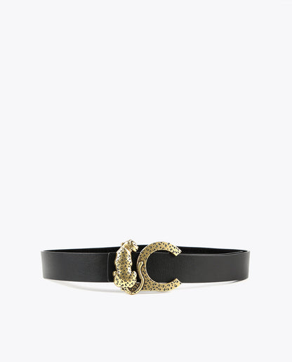 Reversible animal print belt