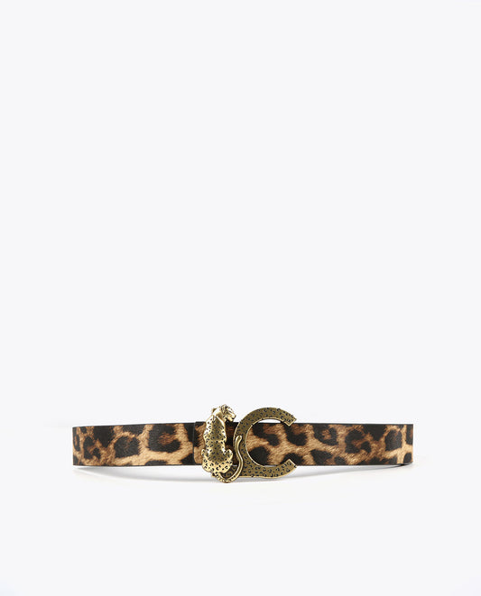 Reversible animal print belt