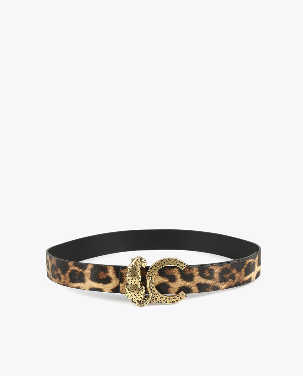 Reversible animal print belt