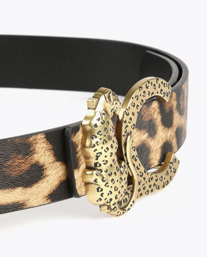 Reversible animal print belt