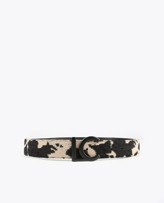 Reversible animal print belt