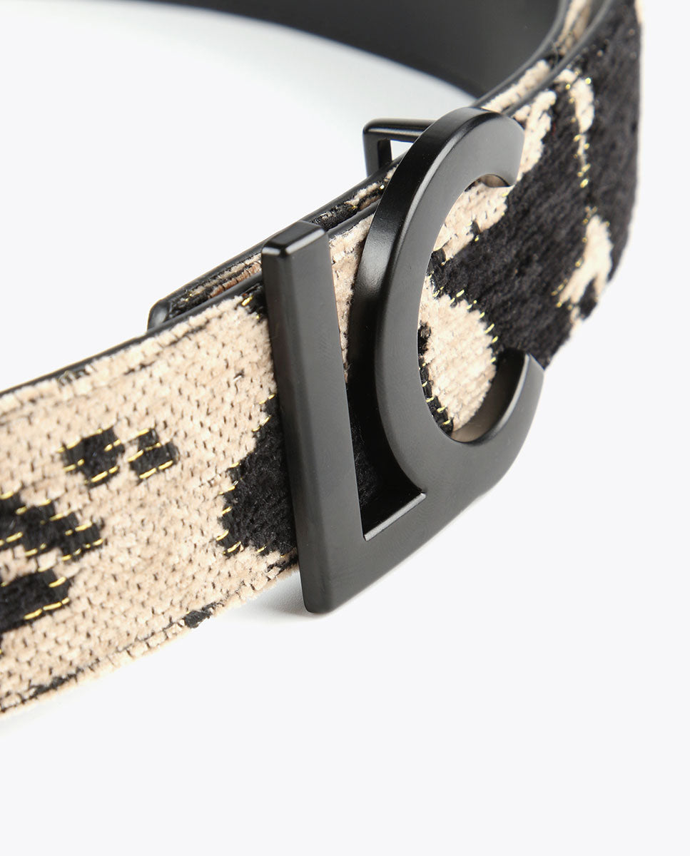 Reversible animal print belt
