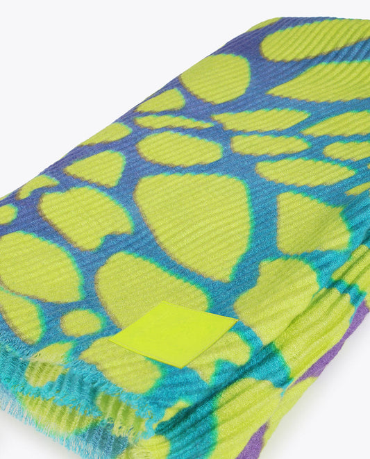Pleated animal print scarf