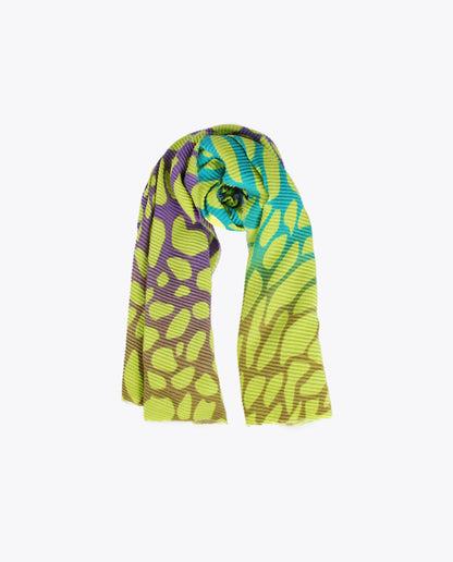 Pleated animal print scarf