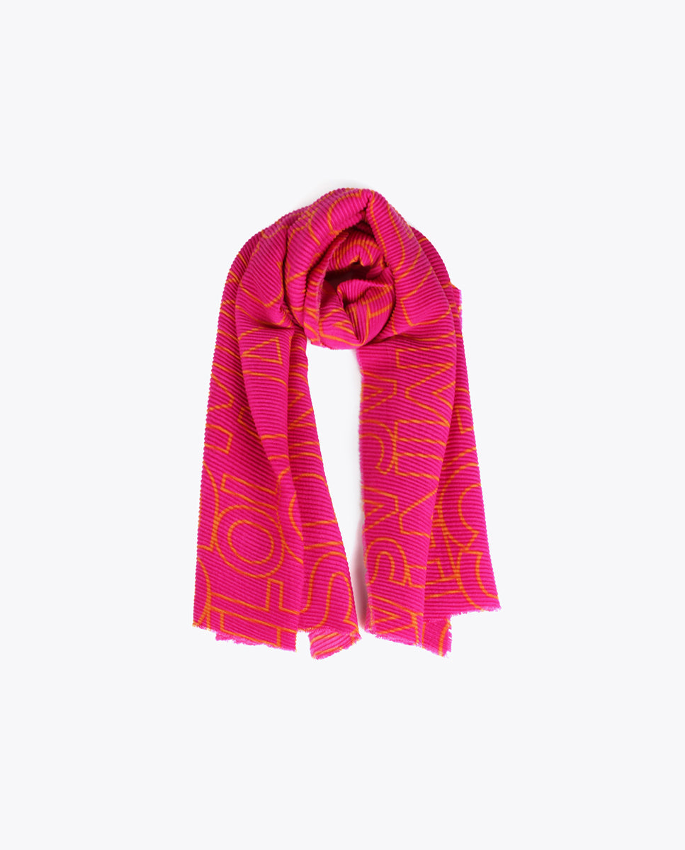 Pleated logo scarf