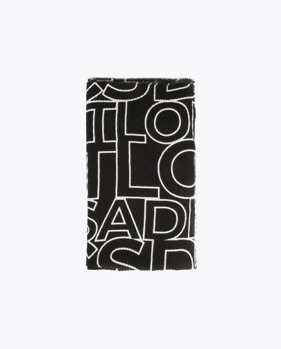 Pleated logo scarf