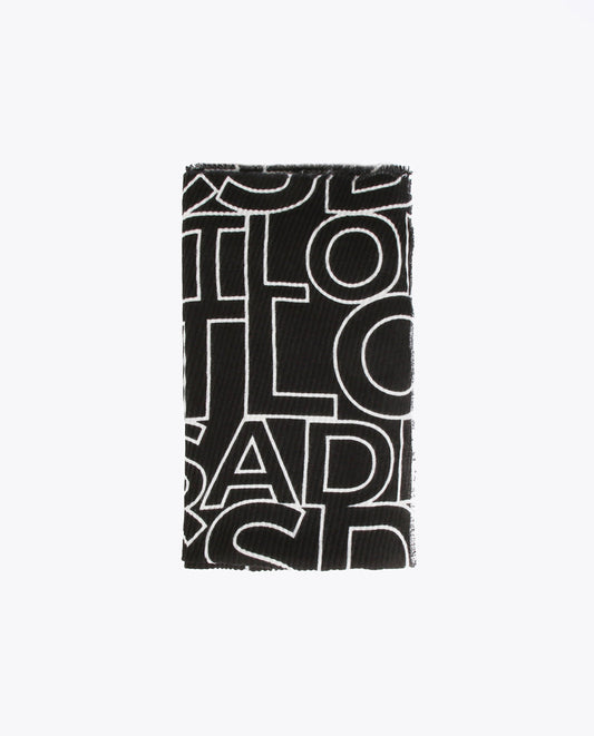 Pleated logo scarf