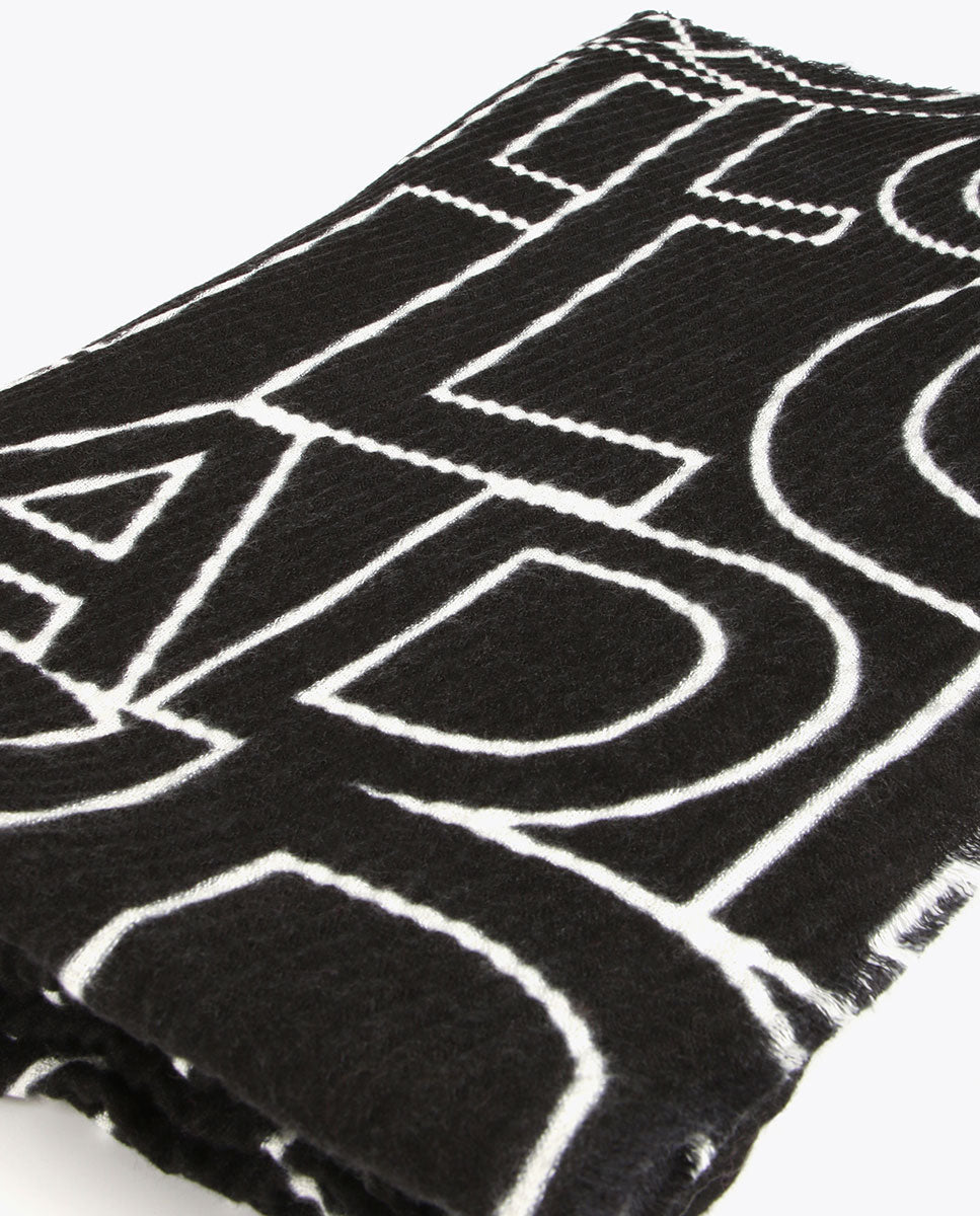 Pleated logo scarf