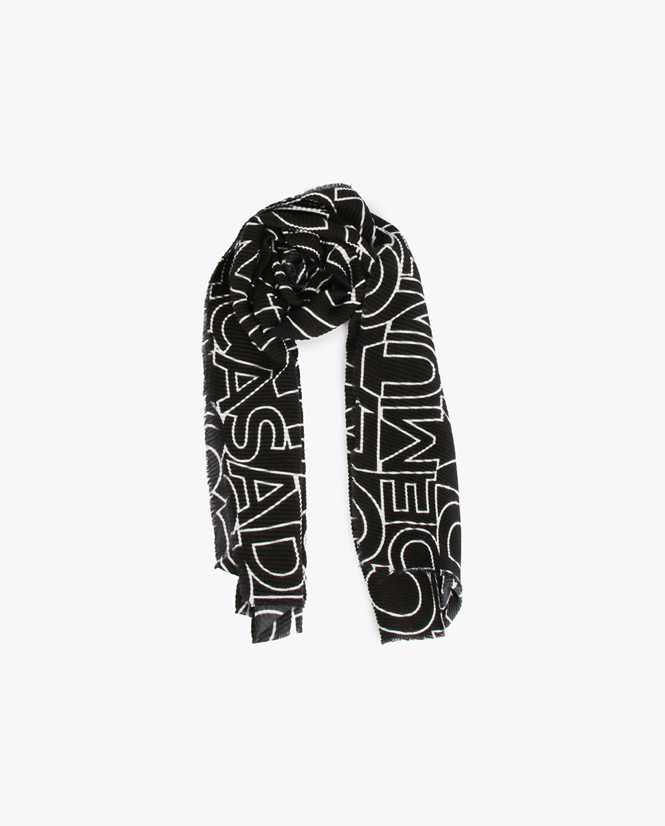 Pleated logo scarf