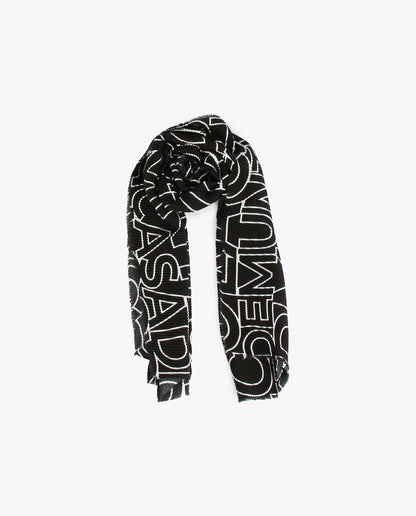 Pleated logo scarf
