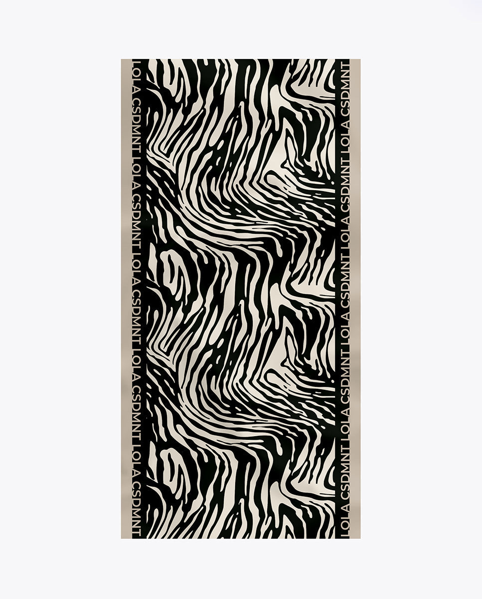 Logo and zebra print scarf