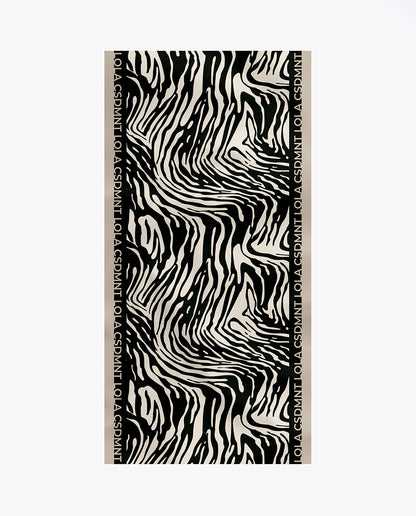 Logo and zebra print scarf