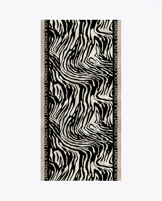 Logo and zebra print scarf