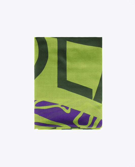 Maxi logo and animal print scarf