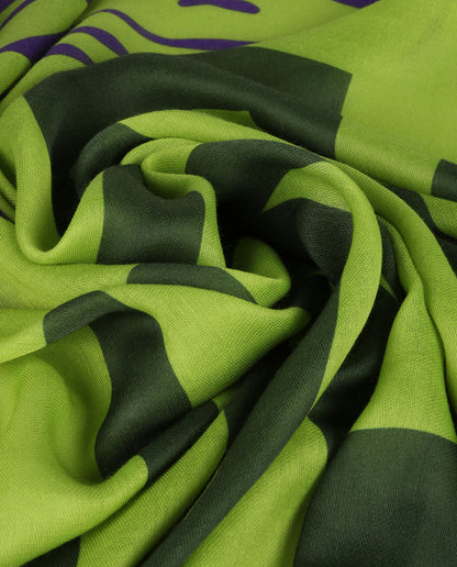 Maxi logo and animal print scarf