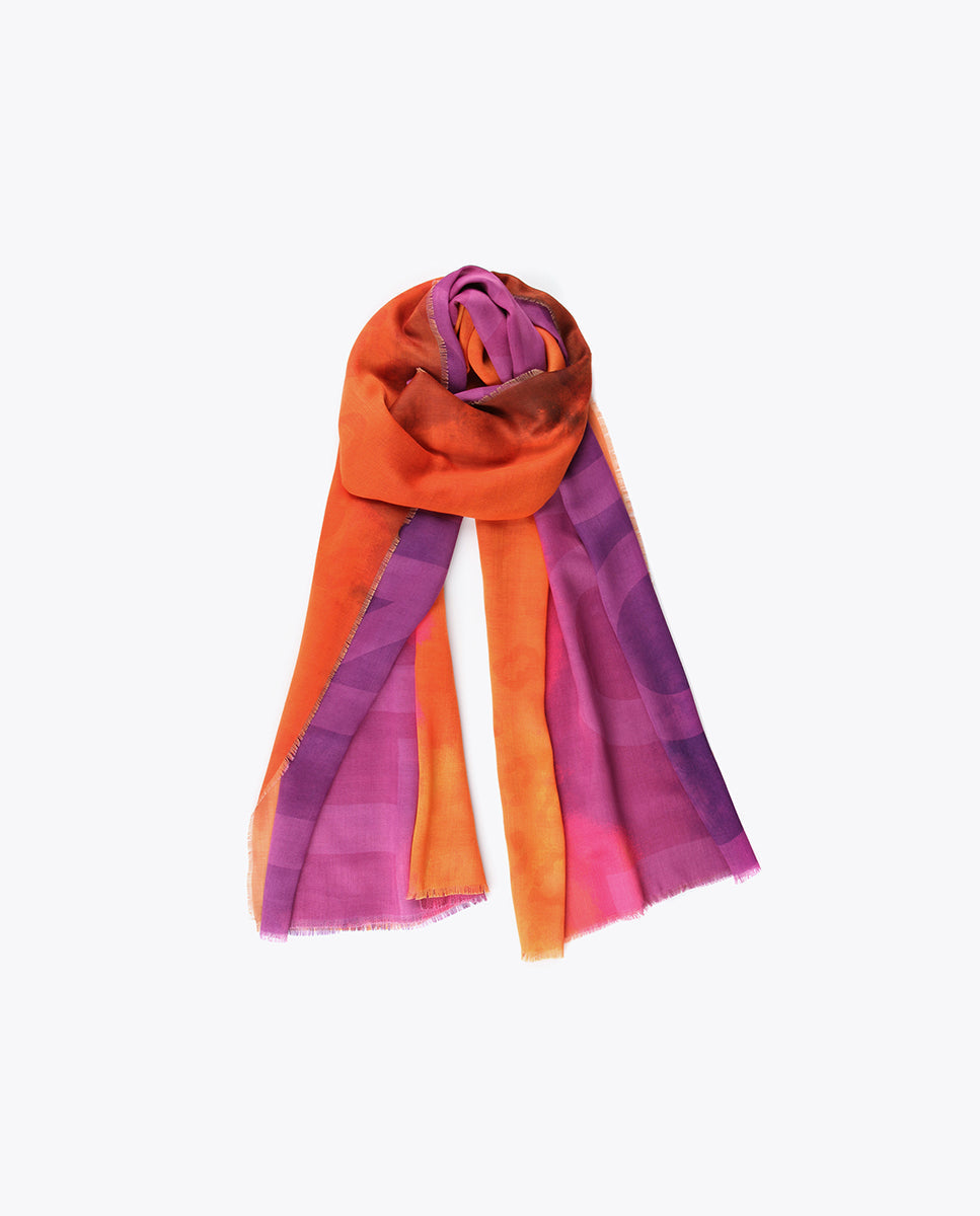 Fuchsia and orange scarf