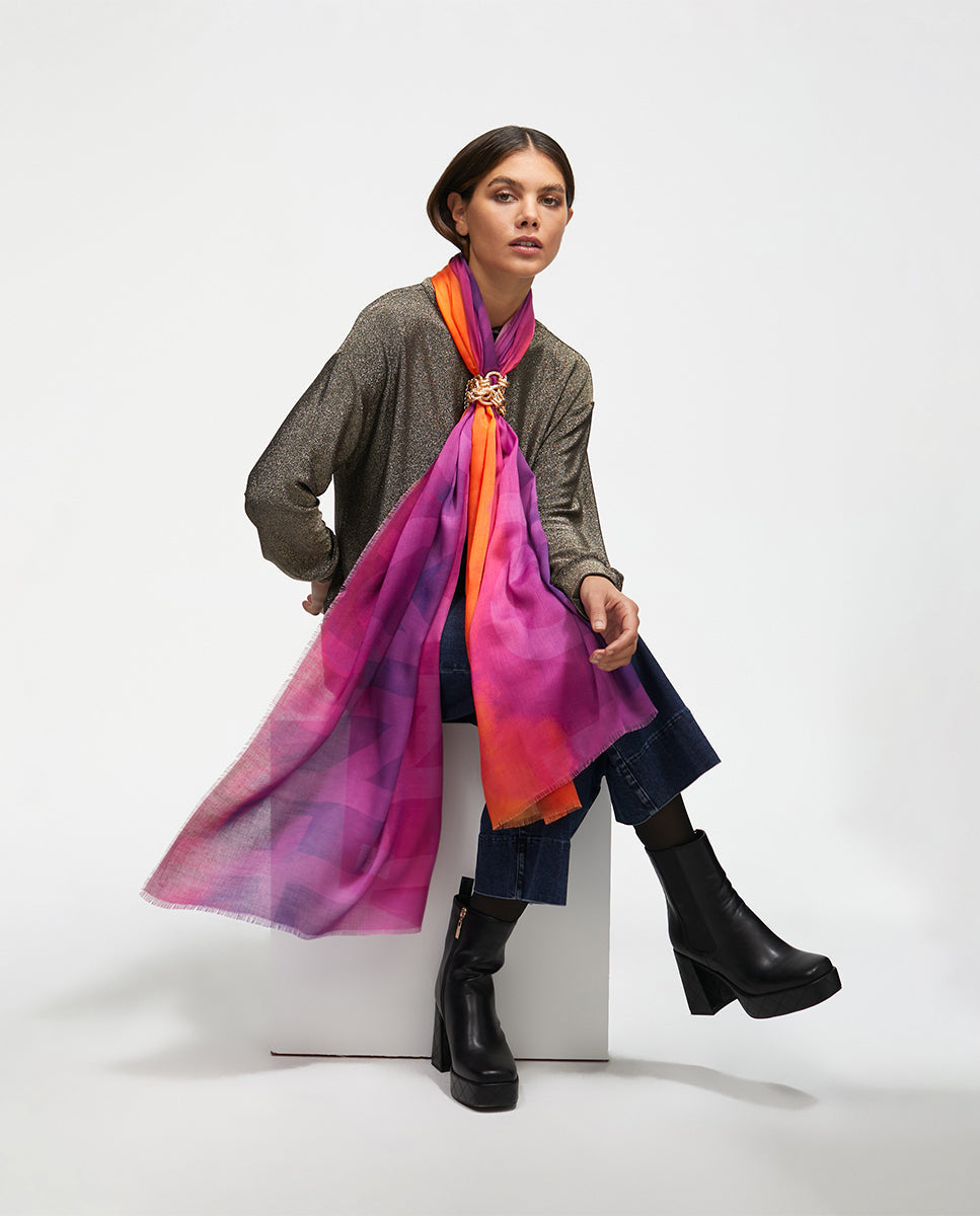 Fuchsia and orange scarf