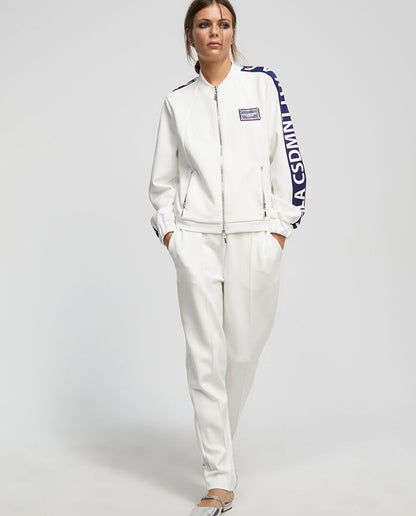 Two-tone zip-up sweatshirt