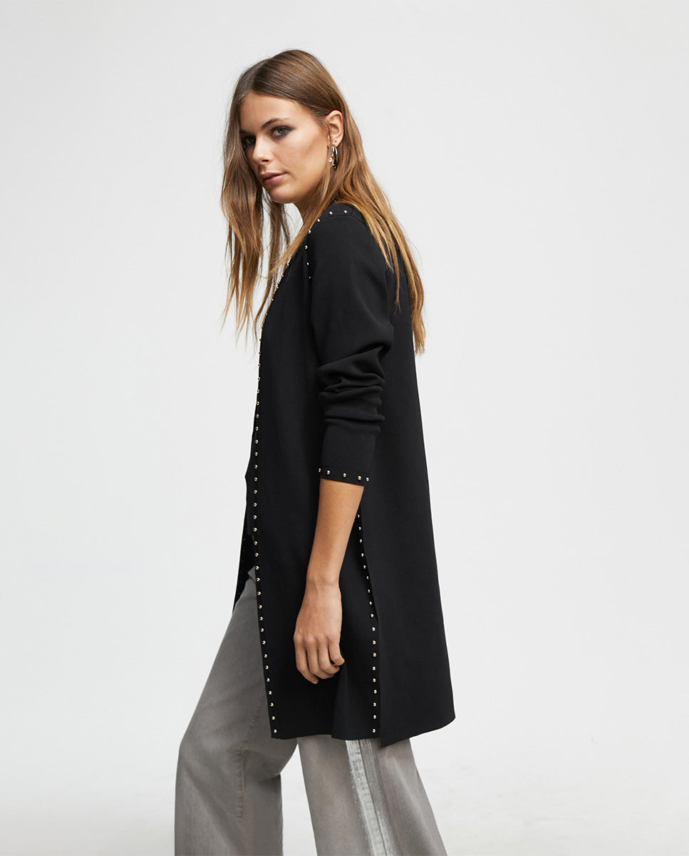 Studded knit cardigan