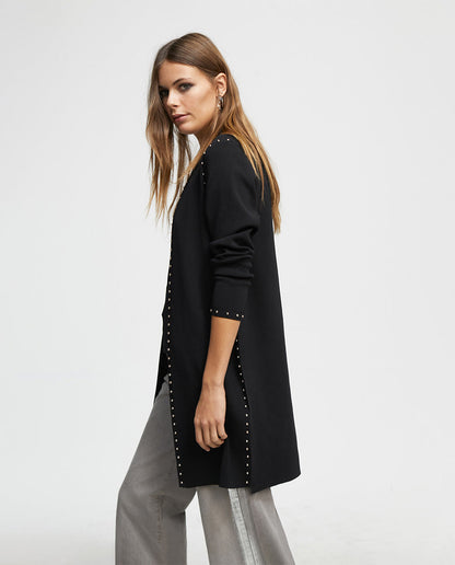 Studded knit cardigan