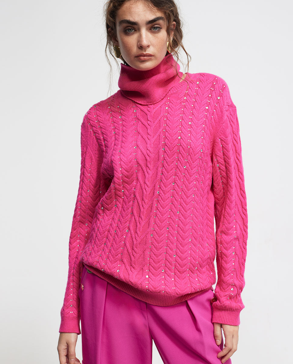 Sweater with diamanté detail