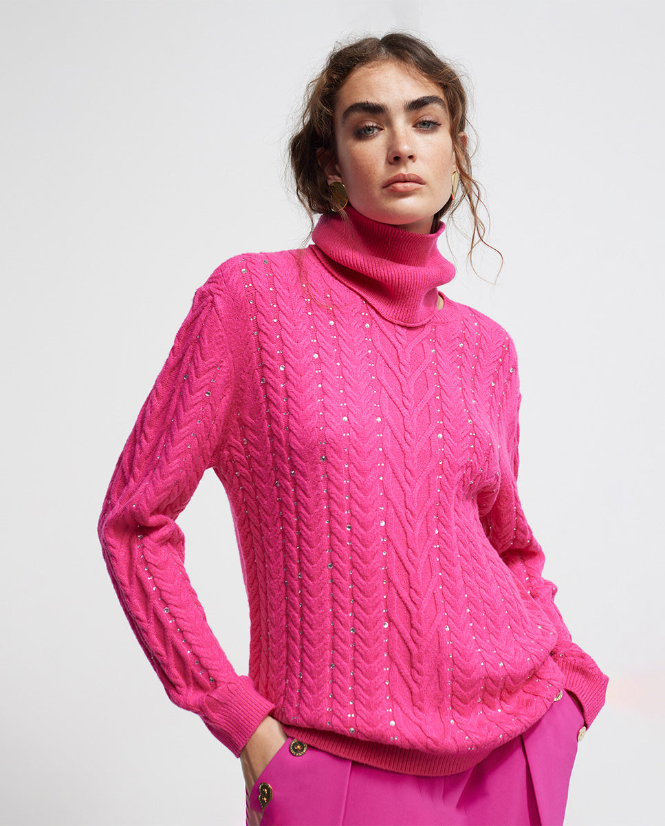 Sweater with diamanté detail