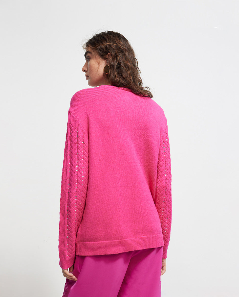 Sweater with diamanté detail